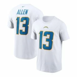 Best deal 🤩 Nike Men's Keenan Allen White Los Angeles Chargers Player Name And Number T-shirt ✔️