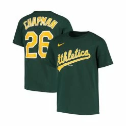 Hot Sale ๐ Nike Youth Big Boys Matt Chapman Green Oakland Athletics Player Name And Number T-Shirt ๐