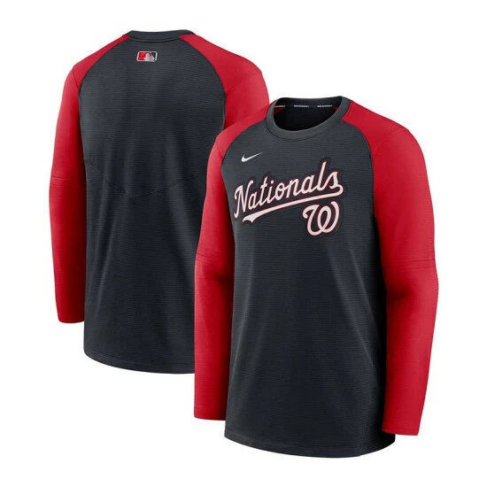 Budget ๐ Nike Men's Navy, Red Washington Nationals Authentic Collection Pregame Performance Raglan Pullover Sweatshirt ๐ 3 Budget ๐ Nike Men's Navy, Red Washington Nationals Authentic Collection Pregame Performance Raglan Pullover Sweatshirt ๐
