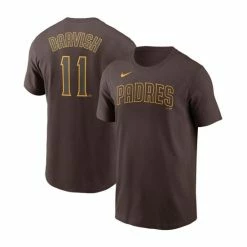Outlet Nike Store 19 Promo ๐งจ Nike Men's Yu Darvish Brown San Diego Padres Name Number T-shirt ๐ฏ