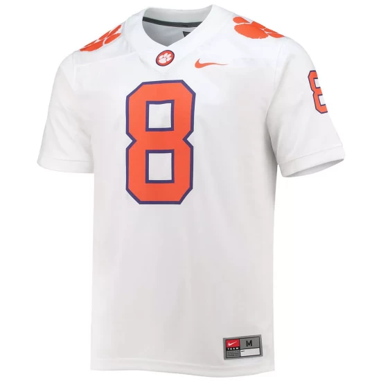 Hot Sale 👍 Nike Men's Big And Tall 8 White Clemson Tigers Game Jersey 🤩 6 Hot Sale 👍 Nike Men's Big And Tall 8 White Clemson Tigers Game Jersey 🤩 - Image 4