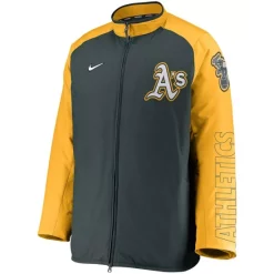 Coupon 👏 Nike Men's Green Oakland Athletics Authentic Collection Dugout Full-Zip Jacket ⌛ -Outlet Nike Store unnamed file 698