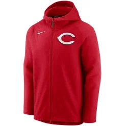 Best Pirce 💯 Nike Men's Red Cincinnati Reds Authentic Collection Pregame Performance Full-Zip Hoodie 😍 -Outlet Nike Store unnamed file 790
