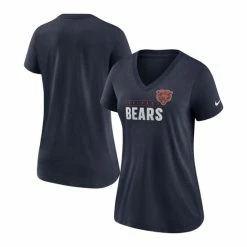 Budget ๐ Nike ๐ฉ Women's Navy Chicago Bears Team Name Logo V-Neck Tri-Blend T-Shirt โ