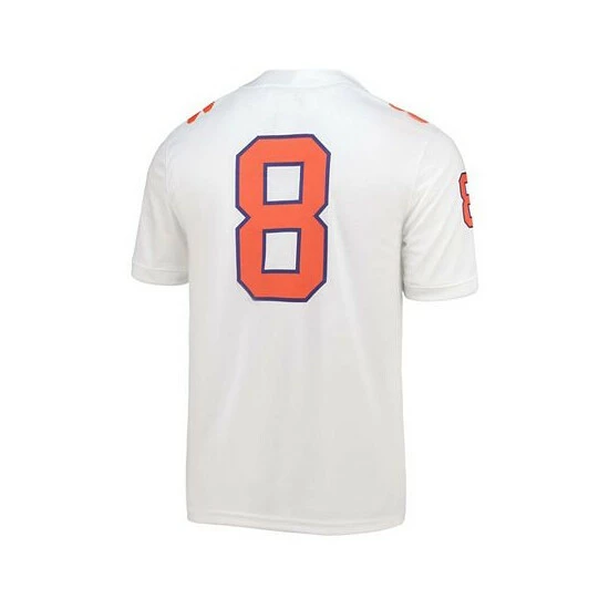Hot Sale 👍 Nike Men's Big And Tall 8 White Clemson Tigers Game Jersey 🤩 4 Hot Sale 👍 Nike Men's Big And Tall 8 White Clemson Tigers Game Jersey 🤩 - Image 2